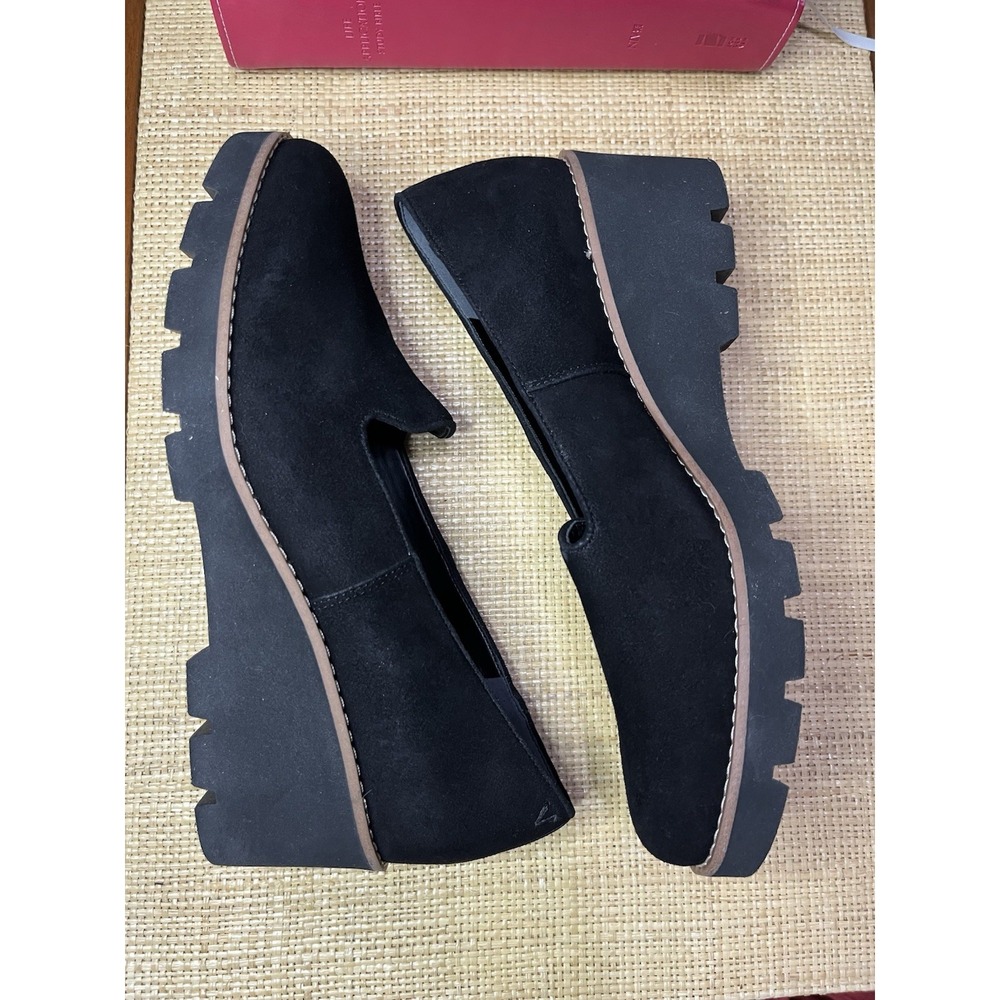 VIONIC Size 9 Black Willa Wedge Slip- On Loafer Moc Wedge Design Shoes - Picture 4 of 11